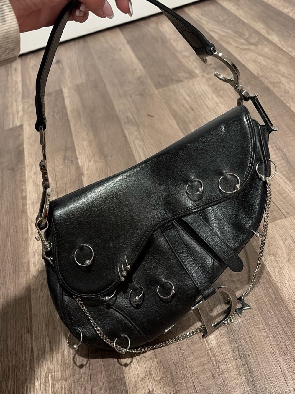 Christian Dior Galliano Pierced Saddle Bag - Picture 2 of 8